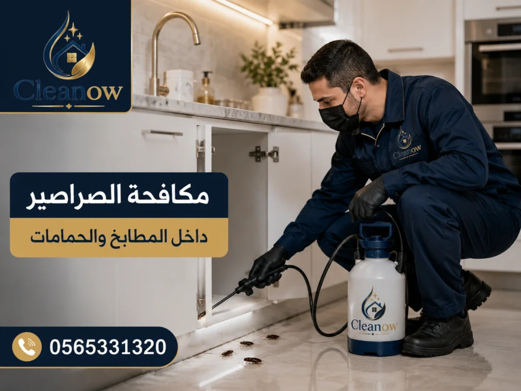 مكافحة الصراصير داخل المطابخ والحمامات