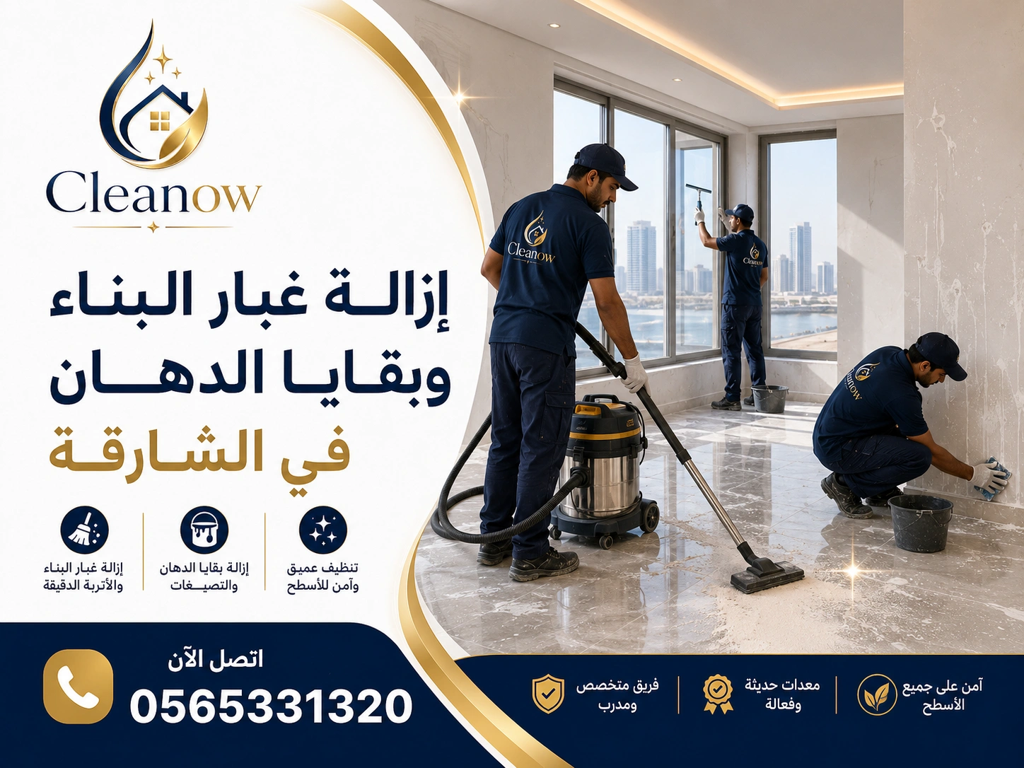 إزالة غبار البناء وبقايا الدهان في الشارقة