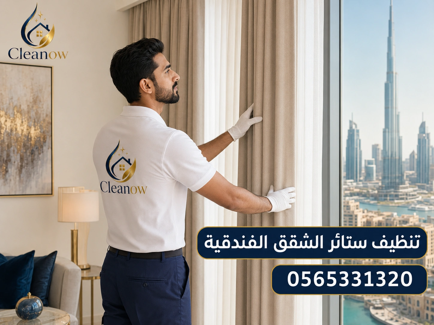 تنظيف وترتيب ستائر الشقق الفندقية وبيوت العطلات في دبي