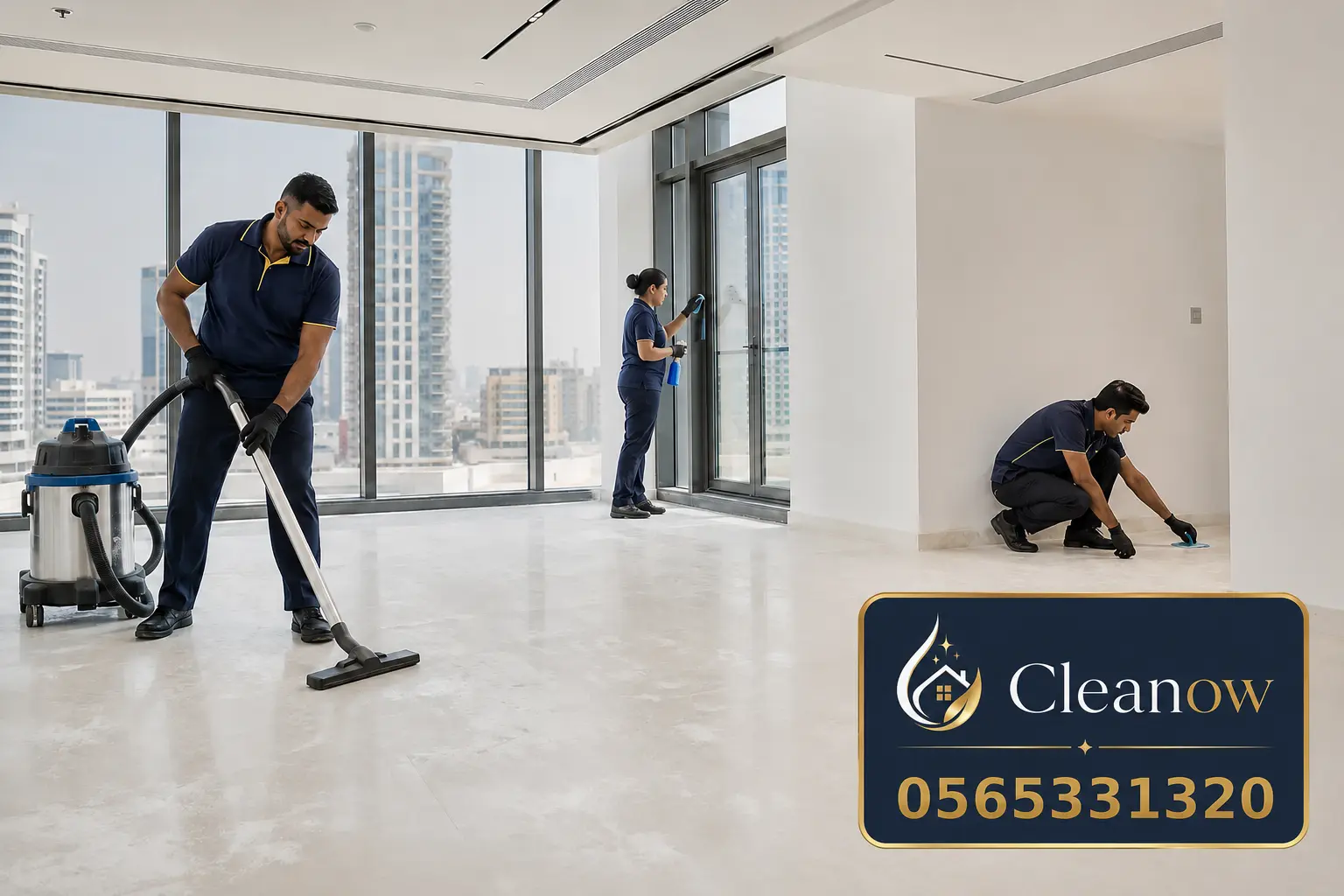 فريق Cleanow يقدم خدمة تنظيف بعد التشطيب في عجمان